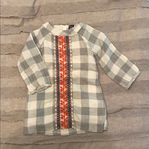 Gingham Embroidered Baby Gap Dress Grey 18-25mos